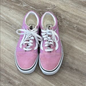 Vans Light Pink Canvas Shoes with White Accents